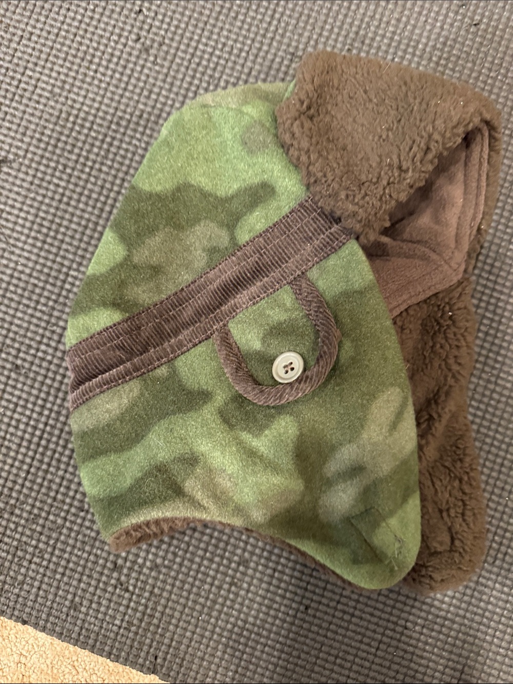 GAP Kids Camouflage Trapper Hat with Brown Faux-Fur Lining
